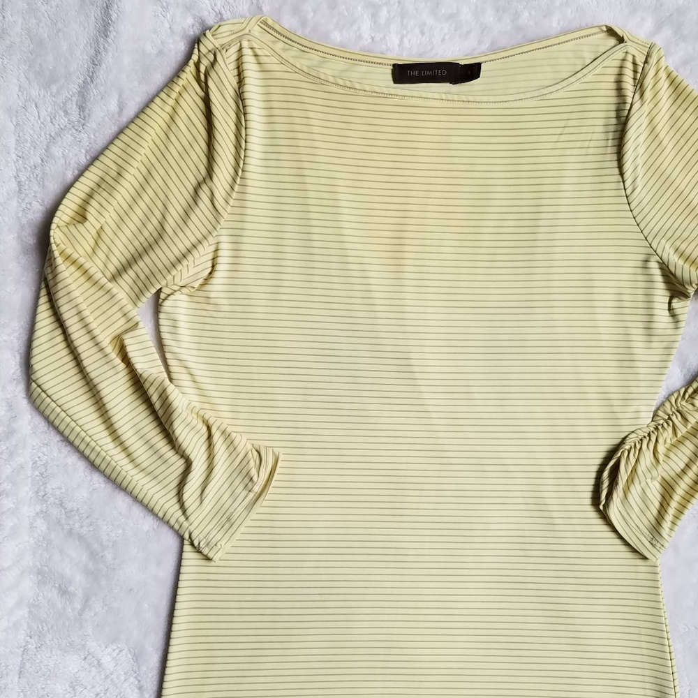 The Limited Boatneck Stretchy Soft 3/4 Top, Size S